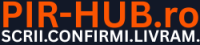 Logo pir-hub pentru site-ul de izolații PIR, cu sloganul "Scrii. Confirmi. Livram."